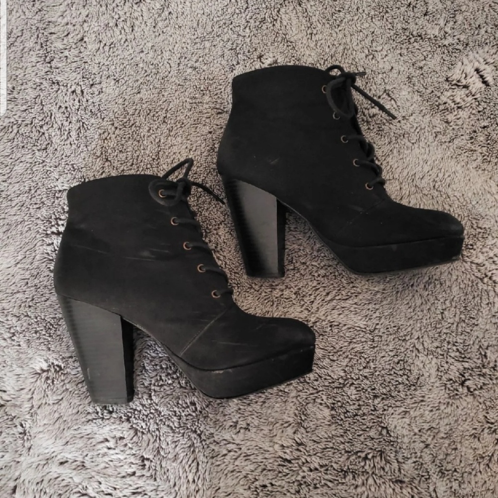 Black Platform Ankle Boots